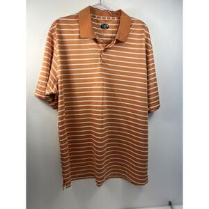 Arnold Palmer Golf Polo Shirt Men's Size XXL Orange & White‎ Stripe Short Sleeve